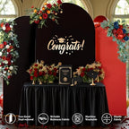 Wedding Arch Backdrop Cover Set of 3, Red and Black Double Color Arch Stand Covers, 6FT, 5FT, 4FT Spandex Fitted, alternate