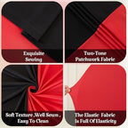 Wedding Arch Backdrop Cover Set of 3, Red and Black Double Color Arch Stand Covers, 6FT, 5FT, 4FT Spandex Fitted, alternate