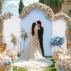 Wedding Arch Backdrop Cover Set of 3, White and Blue Double Color Arch Stand Covers, 6FT, 5FT, 4FT Spandex, alternate view 2
