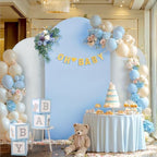 Wedding Arch Backdrop Cover Set of 3, White and Blue Double Color Arch Stand Covers, 6FT, 5FT, 4FT Spandex, alternate view 4