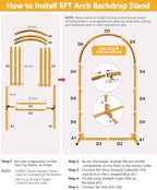 Wedding Arch Backdrop Stand 5FT, 6FT Gold Metal Arch Stand Set of 2, Balloon Arch Stand for Wedding Baby Shower, alternate