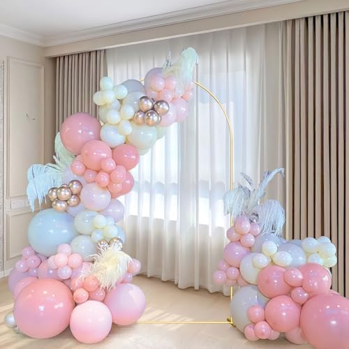 Wedding Arch Backdrop Stand 6.6FT Gold Wedding Balloon Arched Backdrop Stand Square Arch Frame for Birthday, alternate view 2