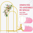 Wedding Arch Backdrop Stand 6FT,5FT,4FT Gold Metal Arch Stand Set, alternate view 4