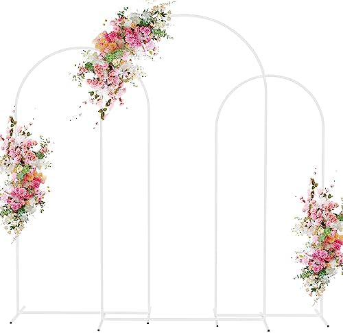 Wedding Arch Backdrop Stand 7.2FT,6.6FT,6FT White Metal Arch Stand