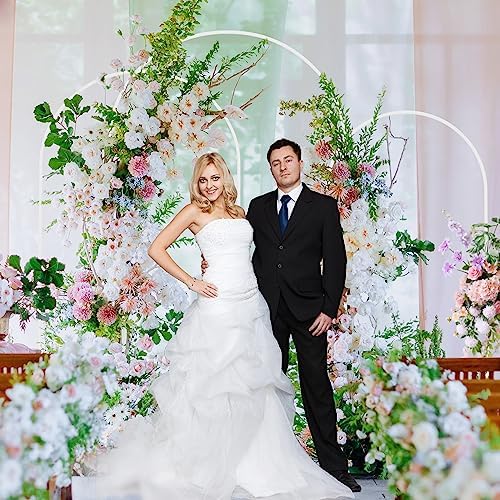 Wedding Arch Backdrop Stand 7.2FT,6.6FT,6FT White Metal Arch Stand, alternate view 2