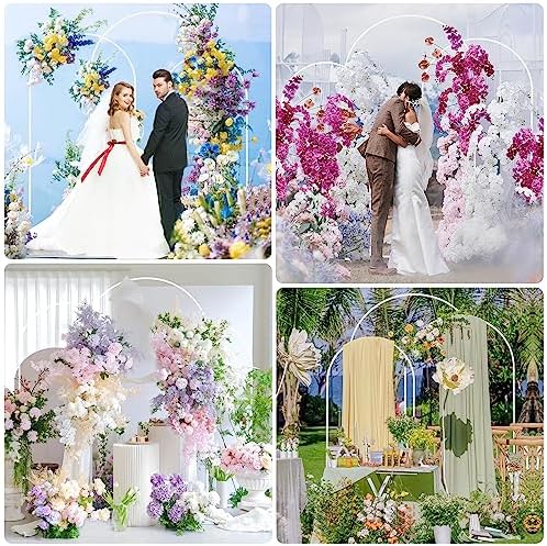 Wedding Arch Backdrop Stand 7.2FT,6.6FT,6FT White Metal Arch Stand, alternate view 6