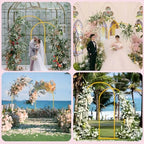 Wedding Arch Backdrop Stand 7.2FT, 6.6FT Set of 2 Metal Arch Backdrop Stand for Birthday Party Wedding Ceremony, alternate