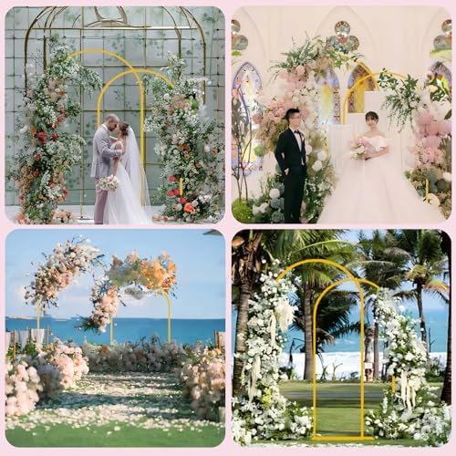 Wedding Arch Backdrop Stand 7.2FT, 6.6FT Set of 2 Metal Arch Backdrop Stand for Birthday Party Wedding Ceremony, alternate