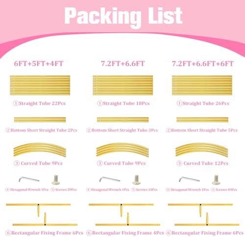 Wedding Arch Backdrop Stand 7.2FT, 6.6FT Set of 2 Metal Arch Backdrop Stand for Birthday Party Wedding Ceremony, alternate