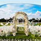 Wedding Arch Backdrop Stand 7.2FT, 6.6FT Set of 2 Metal Arch Backdrop Stand for Birthday Party Wedding Ceremony, alternate