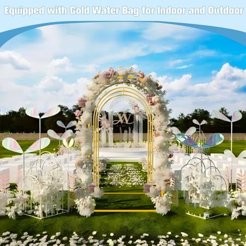 Wedding Arch Backdrop Stand 7.2FT, 6.6FT Set of 2 Metal Arch Backdrop Stand for Birthday Party Wedding Ceremony, alternate