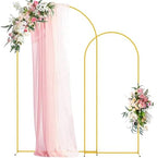 Wedding Arch Backdrop Stand 7.2FT,6FT Gold Metal Arch Stand Set
