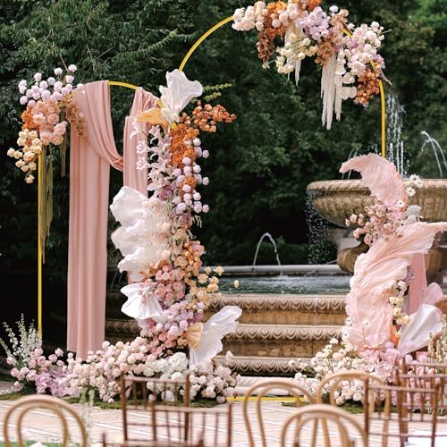 Wedding Arch Backdrop Stand 7.2FT,6FT Gold Metal Arch Stand Set, alternate view 2