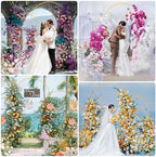 Wedding Arch Backdrop Stand 7.2FT,6FT Gold Metal Arch Stand Set, alternate view 6