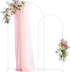 Wedding Arch Backdrop Stand 7.2FT,6FT White Metal Arch Stand Set