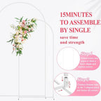 Wedding Arch Backdrop Stand 7.2FT,6FT White Metal Arch Stand Set, alternate view 5