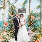 Wedding Arch Backdrop Stand 8FT, 7.2FT, 6.6FT Set of 3 Gold Metal Arch Backdrop Stand for Wedding Ceremony Baby, alternate