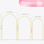 Wedding Arch Backdrop Stand 8FT, 7.2FT, 6.6FT Set of 3 Gold Metal Arch Backdrop Stand for Wedding Ceremony Baby, alternate