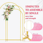 Wedding Arch Backdrop Stand 8FT, 7.2FT, 6.6FT Set of 3 Gold Metal Arch Backdrop Stand for Wedding Ceremony Baby, alternate