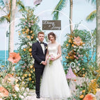 Wedding Arch Backdrop Stand 8FT,7.2FT,6.6FT White Metal Arch Stand, alternate view 2