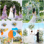 Wedding Arch Backdrop Stand 8FT,7.2FT,6.6FT White Metal Arch Stand, alternate view 6