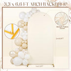 Wedding Arch Backdrop Stand and Cover 100 Balloon Set 6.6Ft in 3.3 x 6.6 ft in Beige, alternate view 3