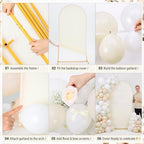 Wedding Arch Backdrop Stand and Cover 100 Balloon Set 6.6Ft in 3.3 x 6.6 ft in Beige, alternate view 4