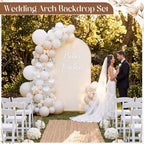 Wedding Arch Backdrop Stand and Cover 100 Balloon Set 6.6Ft in 3.3 x 6.6 ft in Beige, alternate view 5