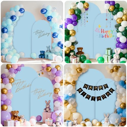 Wedding Arch Backdrop Stand Cover 2 Set 7.2+6FT for Birthday Blue in 7.2FT+6FT in Dusty Blue, alternate view 4