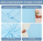 Wedding Arch Backdrop Stand Cover 2 Set 7.2+6FT for Birthday Blue in 7.2FT+6FT in Dusty Blue, alternate view 5