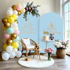 Wedding Arch Backdrop Stand Cover 2 Set 7.2+6FT for Birthday Blue in 7.2FT+6FT in Dusty Blue, alternate view 6