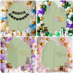 Wedding Arch Backdrop Stand Cover 2Set Green 7.2+6FT for Baby Shower in 7.2FT+6FT in Sage Green, alternate view 3