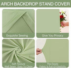 Wedding Arch Backdrop Stand Cover 2Set Green 7.2+6FT for Baby Shower in 7.2FT+6FT in Sage Green, alternate view 4