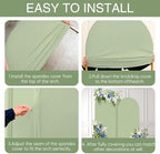 Wedding Arch Backdrop Stand Cover 2Set Green 7.2+6FT for Baby Shower in 7.2FT+6FT in Sage Green, alternate view 5
