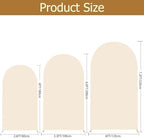 Wedding Arch Backdrop Stand Cover 3 Set Beige 7.2+6+6.6FT Grad Arch in 7.2FT+6.6FT+6FT in Beige, alternate view 3
