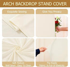 Wedding Arch Backdrop Stand Cover 3 Set Beige 7.2+6+6.6FT Grad Arch in 7.2FT+6.6FT+6FT in Beige, alternate view 4