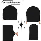 Wedding Arch Backdrop Stand Cover, 5FT Double Sided Stretchy Arch Cover Fitted Wedding Birthday Party Banquet, alternate view