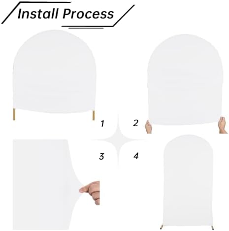 Wedding Arch Backdrop Stand Cover, 6.6FT Double Sided Stretchy Arch Cover Fitted Wedding Birthday Party Banquet, alternate