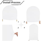 Wedding Arch Backdrop Stand Cover, 6.6FT Double Sided Stretchy Arch Cover Fitted Wedding Birthday Party Banquet, alternate