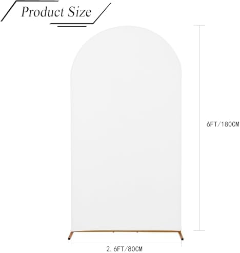 Wedding Arch Backdrop Stand Cover, 6FT Double Sided Stretchy Arch Cover Fitted Wedding Birthday Party Banquet, alternate view