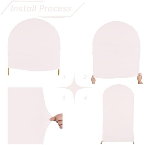 Wedding Arch Backdrop Stand Cover, 6FT Double Sided Stretchy Arch Cover Fitted Wedding Birthday Party Banquet, alternate view