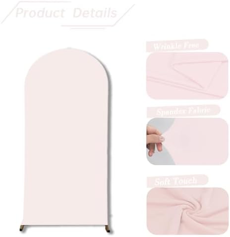 Wedding Arch Backdrop Stand Cover, 6FT Double Sided Stretchy Arch Cover Fitted Wedding Birthday Party Banquet, alternate view