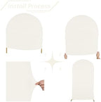 Wedding Arch Backdrop Stand Cover, 6FT Double Sided Stretchy Arch Cover Fitted Wedding Birthday Party Banquet, alternate view