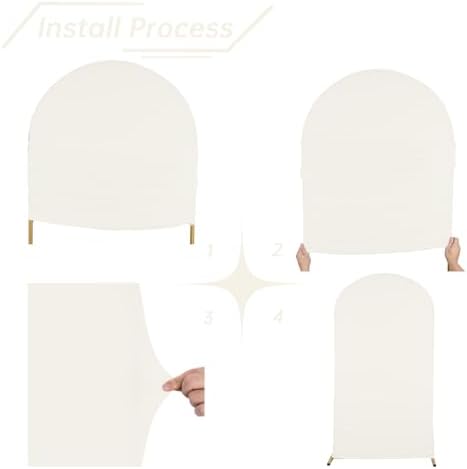 Wedding Arch Backdrop Stand Cover, 6FT Double Sided Stretchy Arch Cover Fitted Wedding Birthday Party Banquet, alternate view