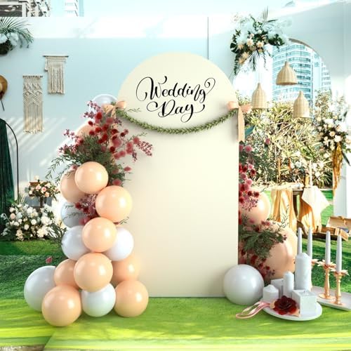 Wedding Arch Backdrop Stand Cover, 7.2FT Double Sided Stretchy Arch Cover Fitted Wedding Birthday Party Banquet, alternate