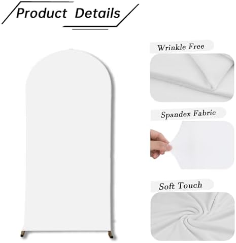 Wedding Arch Backdrop Stand Cover, 7.2FT Double Sided Stretchy Arch Cover Fitted Wedding Birthday Party Banquet, alternate