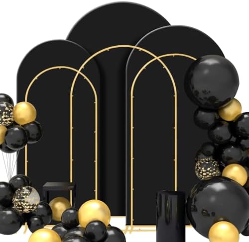 Wedding Arch Backdrop Stand Set Metal Arch Backdrop Stand with Wedding Arch Cover, Wedding Balloon Arch Backdrop