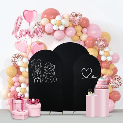 Wedding Arch Backdrop Stand Set Metal Arch Backdrop Stand with Wedding Arch Cover, Wedding Balloon Arch Backdrop, alternate