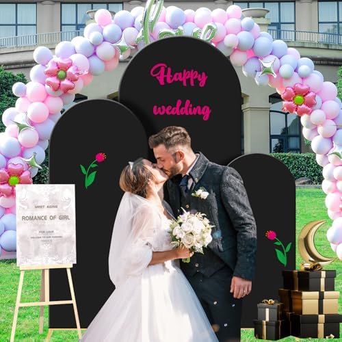 Wedding Arch Backdrop Stand Set Metal Arch Backdrop Stand with Wedding Arch Cover, Wedding Balloon Arch Backdrop, alternate