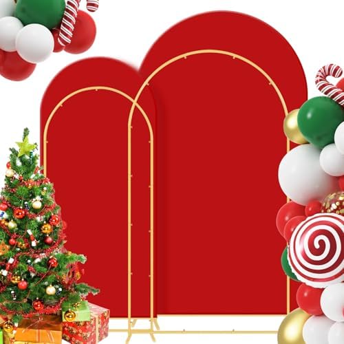 Wedding Arch Backdrop Stand Set Metal Arch Backdrop Stand with Wedding Arch Cover, Wedding Balloon Arch Backdrop